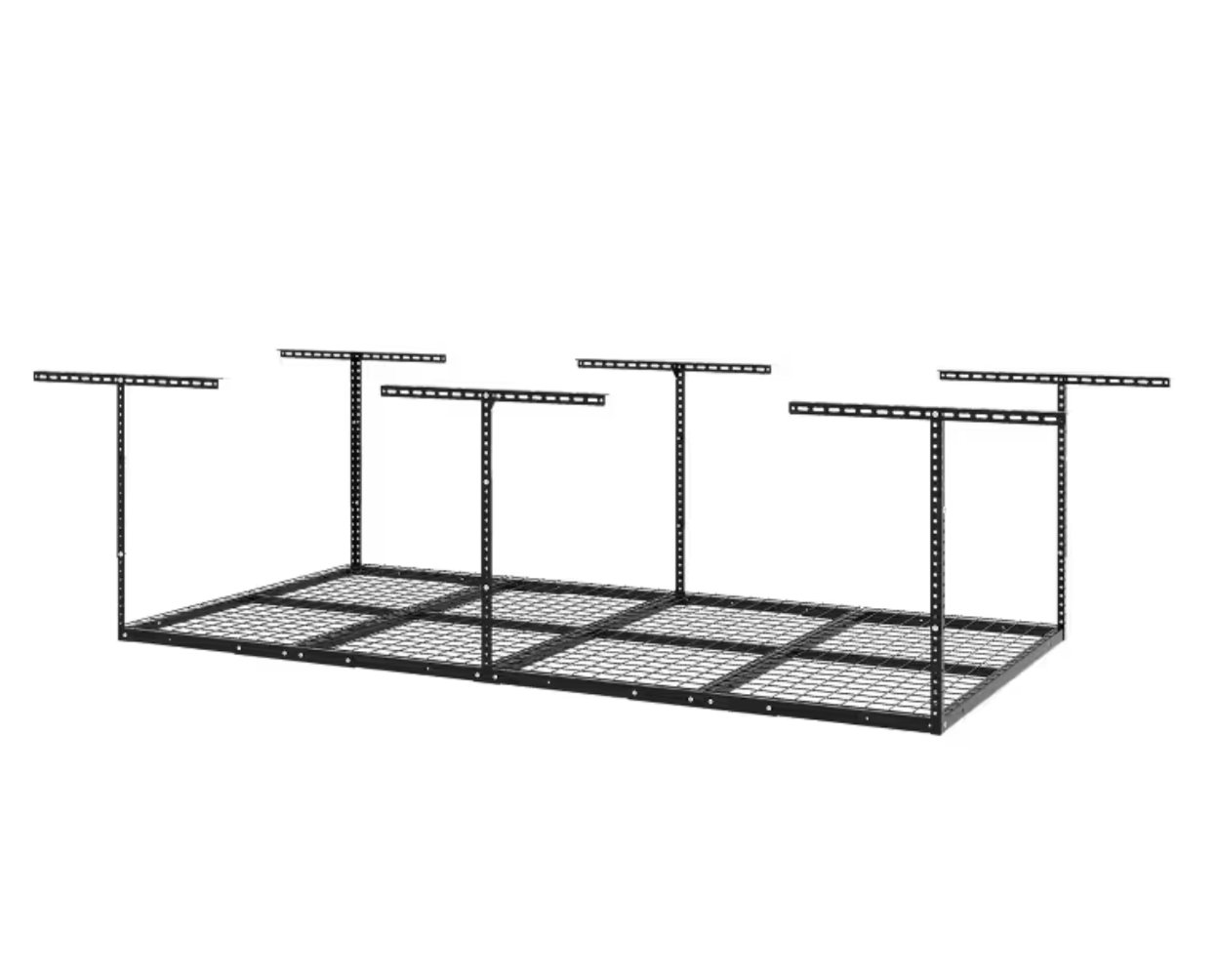 Empty overhead rack frame